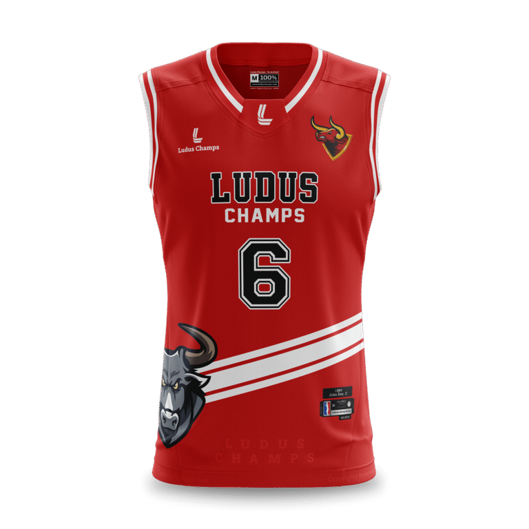 charge line bulls red white jerseys front