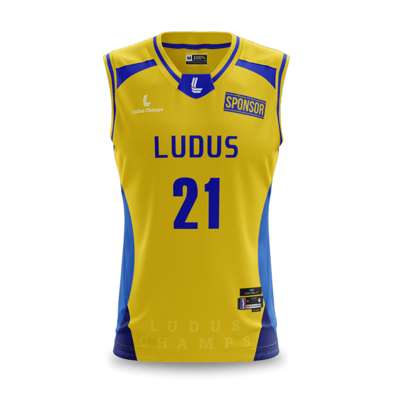 solar surge yellow blue basketball jersey front