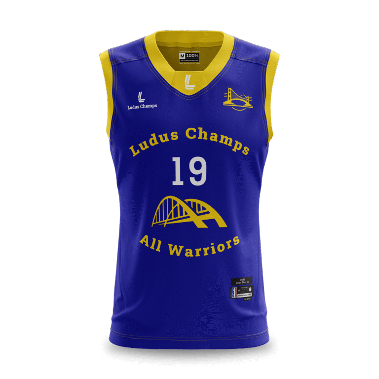warriro arc blue yellow basketball jerseys front